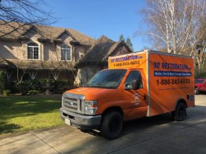 sewage backup and cleanup restoration truck southern houston